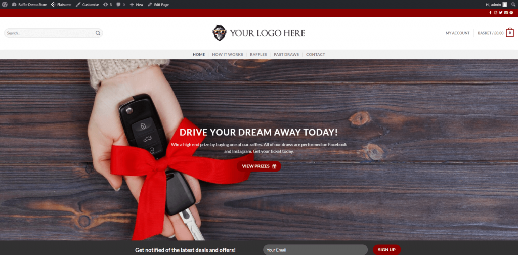 Premium Raffle Business Website – Insomnia Web Design – Creative Design